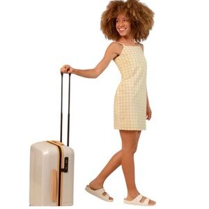 Wayre Sevilla Sleeveless Shift Dress Sz S‎ Lemon Plaid